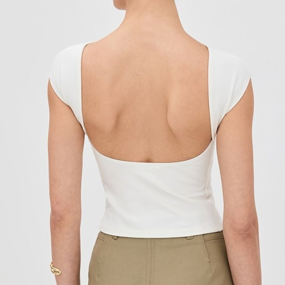 Reformation White Darra Knit Top Size Medium